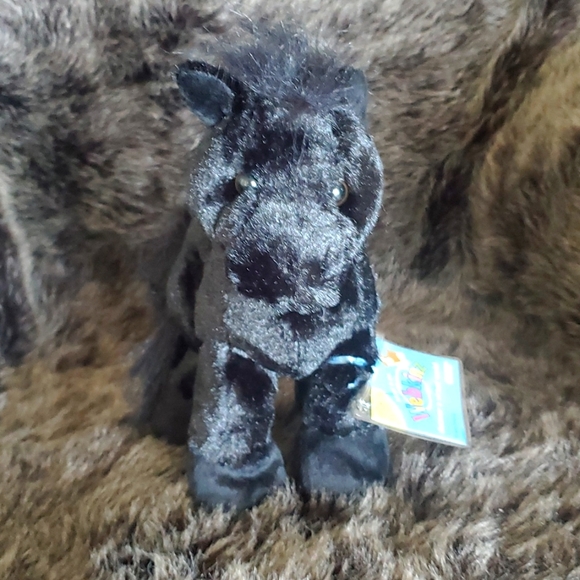 GANZ WEBKINZ RETIRED VINTAGE ADOPT A PET BLACK STALLION - Picture 1 of 7